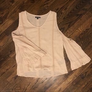 Dear John Open Shoulder Cream Long Sleeve Blouse